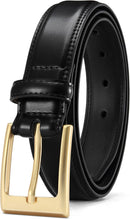 CHAOREN Mens Leather Gift Belt | Gold Black | 1 1/8" — 1