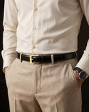 CHAOREN Mens Leather Gift Belt | Gold Black | 1 1/8" — 4
