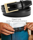 CHAOREN Mens Leather Gift Belt | Gold Black | 1 1/8" — 5