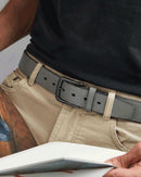 CHAOREN Mens Leather Belt 35mm for Jeans | Grey / Gun — 3