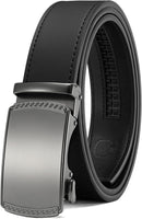 CHAOREN Men's Leather Ratchet Belt | Gun / Black | 35mm — 1