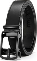 CHAOREN Men's Leather Ratchet Belt | Hollow / All Black | 35mm — 1