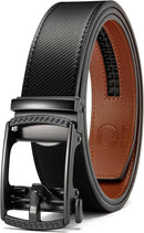 CHAOREN Men's Leather Ratchet Belt | Hollow Gun / Black | 35mm — 1