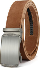 CHAOREN Men's Leather Ratchet Belt | Imperial Brushed / Full Grain Tan | 35mm — 1