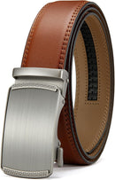 CHAOREN Men's Leather Ratchet Belt | Imperial Brushed / Tan | 35mm — 1