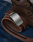 CHAOREN Men's Leather Ratchet Belt | Imperial / Full Grain Brown | 35mm — 4