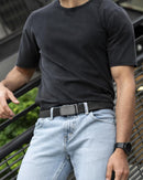 CHAOREN Men's Leather Ratchet Belt | Imperial Oxygen / Black | 35mm — 2