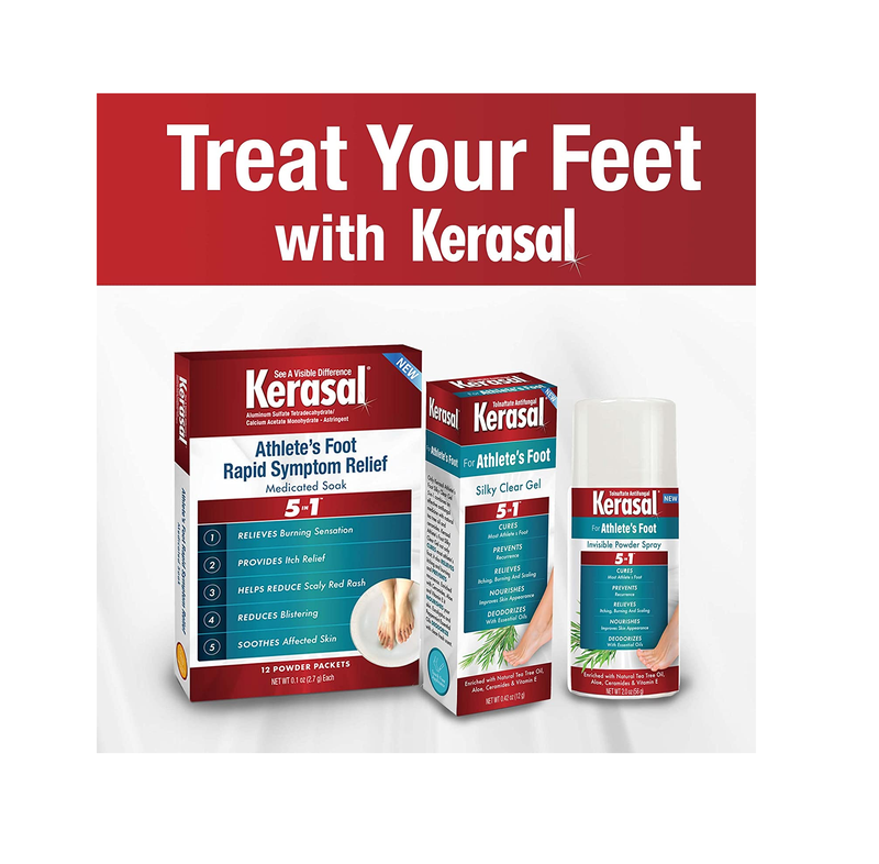 Kerasal 5-In-1 Athlete's Foot Invisible Powder Spray Athlete's Foot Spray 2 oz