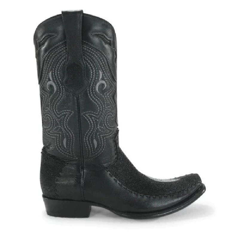 King Exotic Men's 479F1205 /Style Dubai Boot/ Single Stone Boots/ Color Black