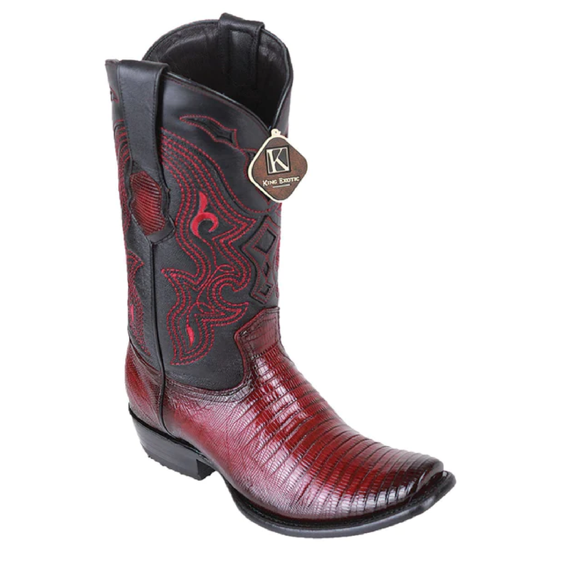 King Exotic Men's 4790743 /Style Dubai Boot/ Teju Boots/ Color Sande Burgundy