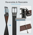 CHAOREN Reversible Belt Men | Light Brown/Black Width 38mm | 38mm Dress Belt — 5