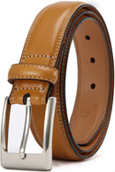 CHAOREN Mens Leather Gift Belt | Light Tan | 1 1/8" — 1