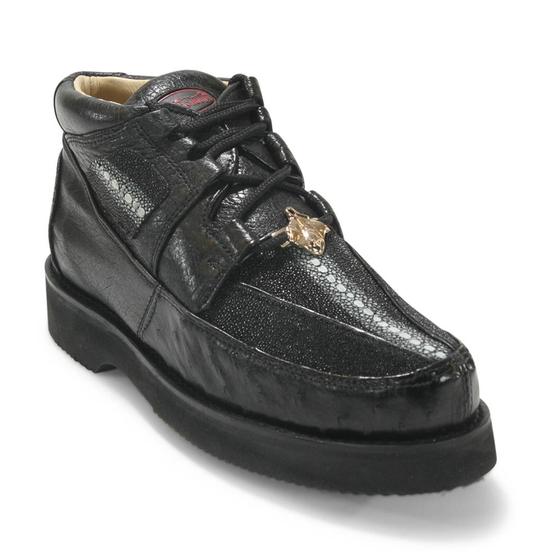 Los Altos Boots Mens # ZA051105 Casual Shoe | Style #01 | Stingray W/Ostrich Boots | Color Black