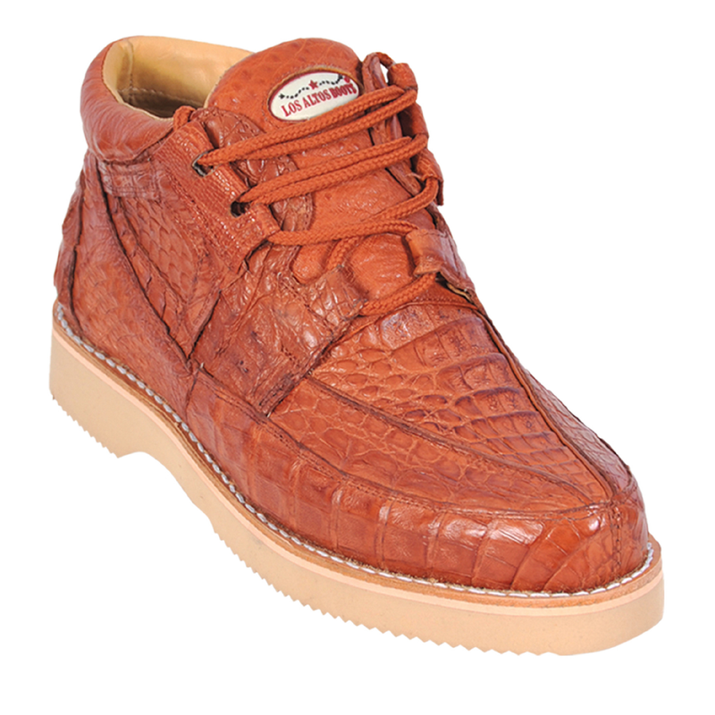 Los Altos Boots Mens # ZA060103 Full Caiman | Style #01 | Casual Shoe Boots | Color Cognac