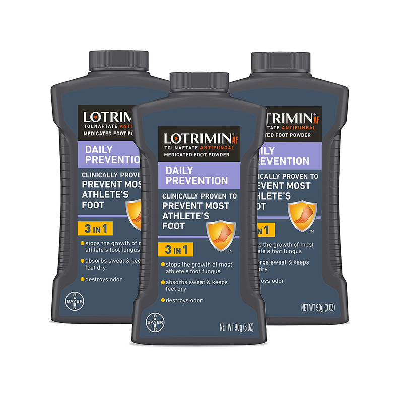 Lotrimin AF Athlete's Foot Daily Prevention Medicated Foot Powder Tolnaftate Antifungal Clinically Proven Prevention of Most Athlete's Foot