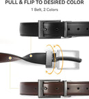 CHAOREN Reversible Belt Men | Mahogany/Black | 1.25" Dress Belt — 2