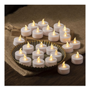 meSiYacu Battery Operated Tea Lights, LED Tea Lights,Realistic Tea Lights Candles, Flickering Electric Tealights Candles, Flameless Tea Candles, Decoration for Christmas&Halloween [24 Pack](Yellow)