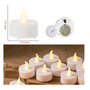 meSiYacu Battery Operated Tea Lights, LED Tea Lights,Realistic Tea Lights Candles, Flickering Electric Tealights Candles, Flameless Tea Candles, Decoration for Christmas&Halloween [24 Pack](Yellow)