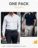 CHAOREN Reversible Belt Men | Navy/Black | 1.25" Dress Belt — 4