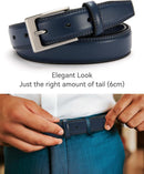 CHAOREN Mens Leather Gift Belt | Navy | 1 1/8" — 3