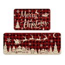 pinata Christmas Kitchen Mat 2 Piece-17x29 Inch&17x47 Inch Inch-Christmas Kitchen Rugs and Mats, Farmhouse Christmas Kitchen Decor, Red Welcome Mats for Floor, Non Skid Washable Christmas Decorations