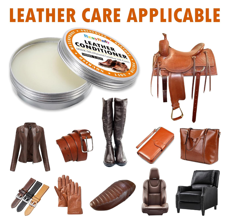 Mink Oil Paste Leather Conditioner Boots Wax Waterproof Smooth Couch Purse Shoes Bag Jacket Soft Polish