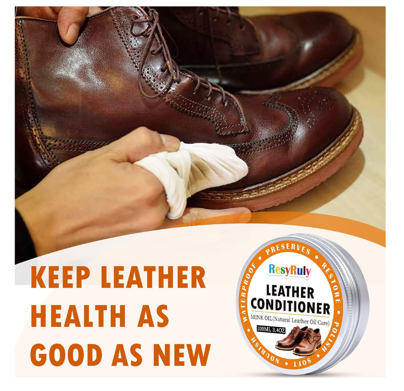 Mink Oil Paste Leather Conditioner Boots Wax Waterproof Smooth Couch Purse Shoes Bag Jacket Soft Polish