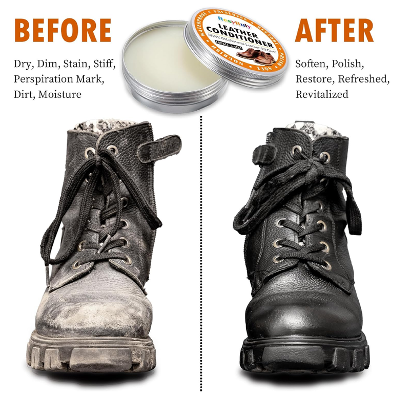 Mink Oil Paste Leather Conditioner Boots Wax Waterproof Smooth Couch Purse Shoes Bag Jacket Soft Polish