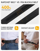 CHAOREN Men's Leather Ratchet Belt | Tawny | 35mm — 4