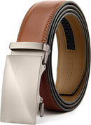 CHAOREN Men's Leather Ratchet Belt | Twill Brushed / Brown Tan | 35mm — 1