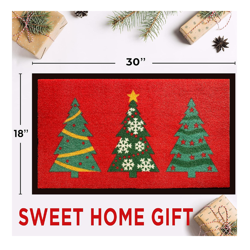 ubdyo Doormat - Holiday Christmas Outdoor Mat - 30’' x 18'’ - Non-Slip Absorbing Christmas Welcome Mat Indoor - Door Mats Outdoor - Christmas Door Mat - Christmas Door Mat Indoor Entrance