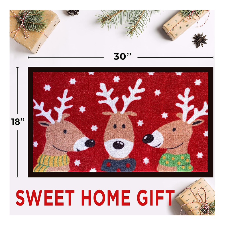 Home Sweet Home Door Mat | Hippo Christmas Doormat | Winter Decoration |  Welcome Mat | Holiday Doormat | Winter Decor | Christmas Gift