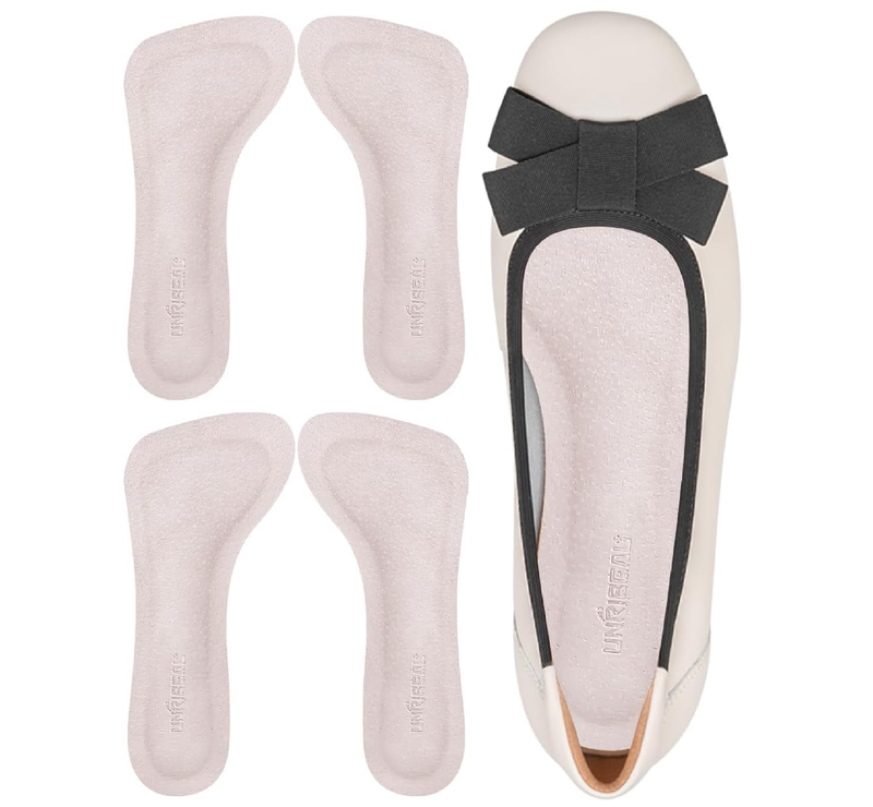 Pigskin High Heel Cushion Inserts for Women, 3/4 Self-Adhesive Arch Support Sandal Inserts,
