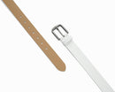 CHAOREN Mens Leather Belt 35mm for Jeans | White H / Black — 5