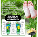 100 Pack Foot Pads, Ginger Oil Bamboo Charcoal, Foot Care Patch Message Deep Cleansing for Stress Relief, Better Rest,