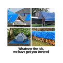 10' x 12' Waterproof Plastic Tarp 5.5 Mil Polyester Covering for Outdoor and Camping Use