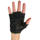 Harbinger Power Non-Wristwrap Weightlifting Gloves with StretchBack Mesh and Leather Palm | Color Green