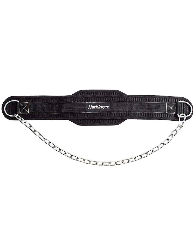 Harbinger Polypropylene Dip Belt with Steel Chain | Color Black
