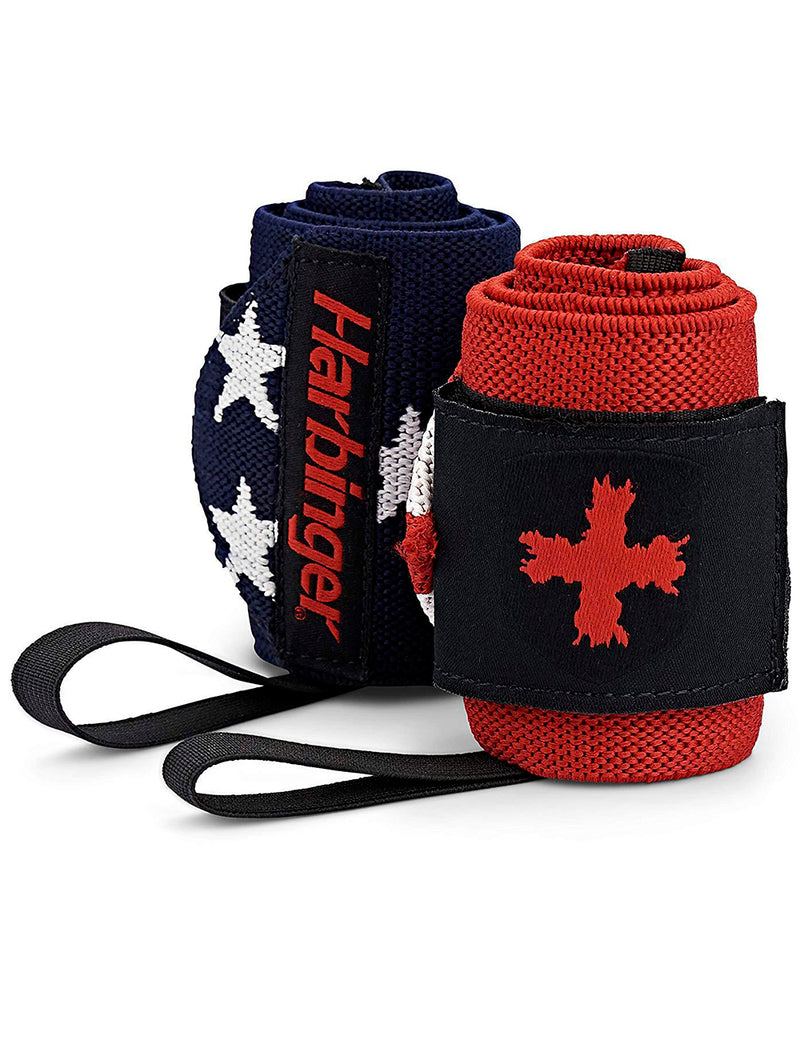 Harbinger Red Line 18-Inch Weightlifting Wrist Wraps for Men and Women | Color Flag | Pair)