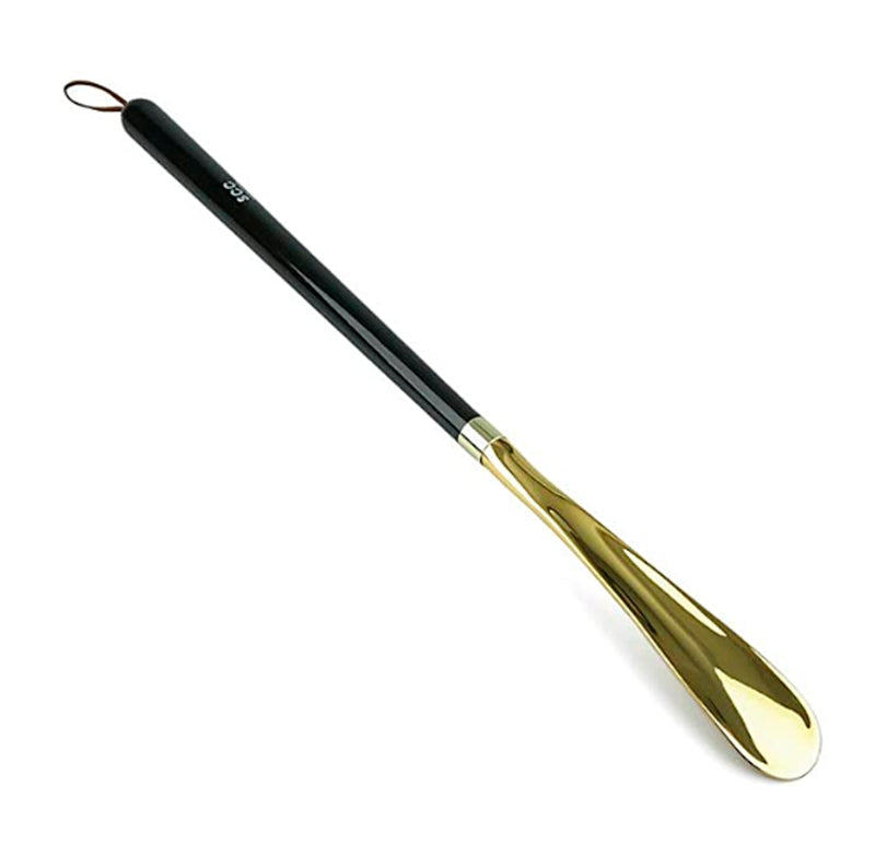 Shoe Horn Long Handle 25.2" - Lotus Wooden Handle and Streamline Spoon Metal Body