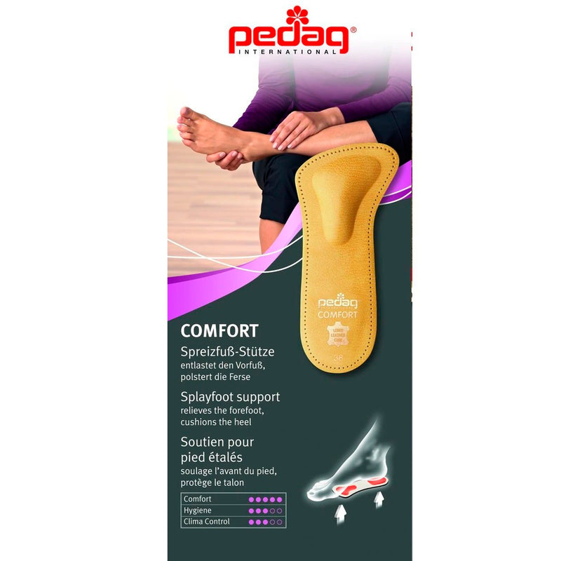 Pedag Comfort German Handmade 3/4 Genuine Leather Orthotic with Metatarsal Arch Support Pad and Heel Cushion