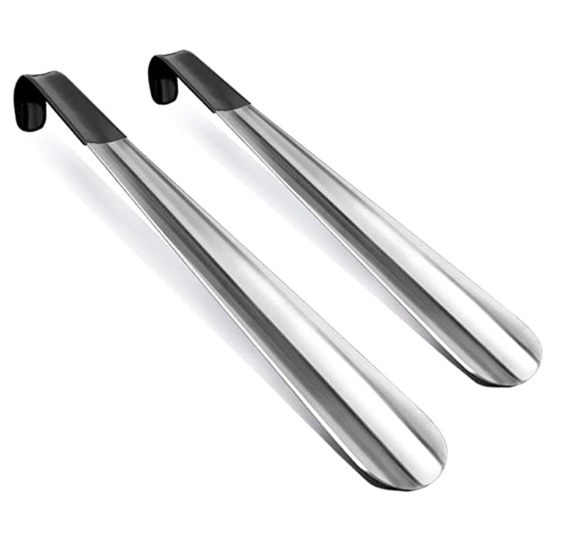 ZOMAKE Long Handled Shoe Horn Stainless Steel Shoehorn for Boots 2 Pack