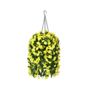 HyeFlora Artificial Flower Basket To Hang | Silk Orchid Flowers | Faux Flower Arrangement For Outdoor Garden | Patio Bag | Inside| Home Decor