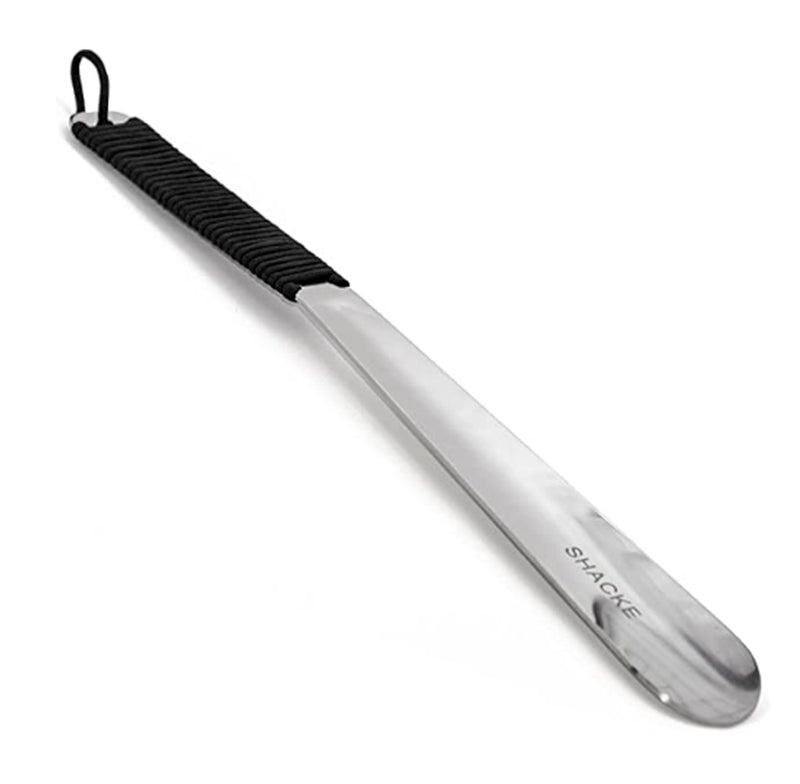 15" Stainless Steel Shoehorn with Paracord Handle Color  Black