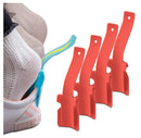 Handled Shoe Horn - Shoe Lifting Helper Easy on Easy Off, Plastic Shoehorn for Men, Women and Kids Color Red