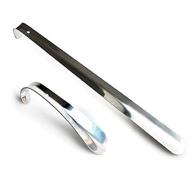 Groupcow Set of 2 Stainless Steel Shoe Horn Silver 16.5" Inch and 5.9" Inch Long