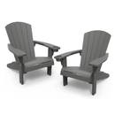 Keter 2 Pack Alpine Adirondack Resin | Outdoor Furniture Patio Chairs with Cup Holders