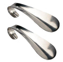 Pocket Shoehorn Shoe Horn for Kids Men Women Metal Long Handle Lifter 14.5cm Long Silver Tone Set of 2