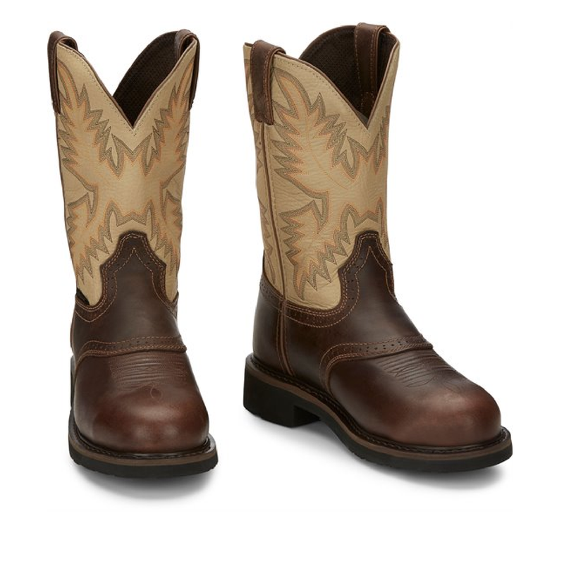 Justin Boots Bolt Superintendent Steel Toe| Style WK4661 Color Golden Brown