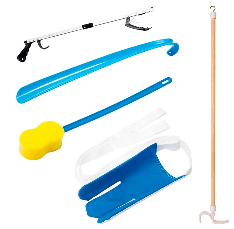 Carex 5 Piece Hip Kit -   Shoe Horn, Long Handled Bath Sponge, and Dressing Stick